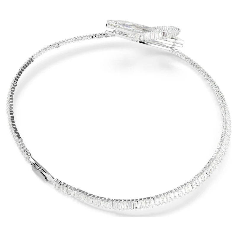 Matrix choker, Baguette cut, White, Rhodium plated by SWAROVSKI