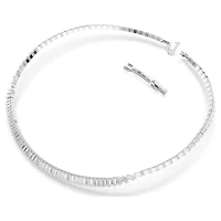 Matrix necklace, Baguette cut, White, Rhodium plated by SWAROVSKI