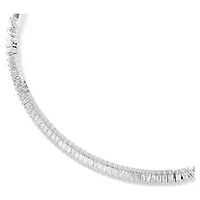 Matrix necklace, Baguette cut, White, Rhodium plated by SWAROVSKI