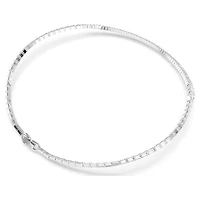 Matrix necklace, Baguette cut, White, Rhodium plated by SWAROVSKI