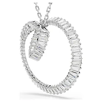 Matrix pendant, Baguette cut, White, Rhodium plated by SWAROVSKI
