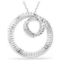 Matrix pendant, Baguette cut, White, Rhodium plated by SWAROVSKI