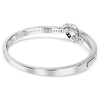 Matrix bangle, Baguette cut, Knot, White, Rhodium plated by SWAROVSKI