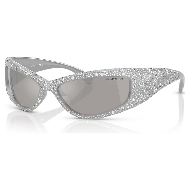Sunglasses, Mask shape, SK6027, Silver tone by SWAROVSKI