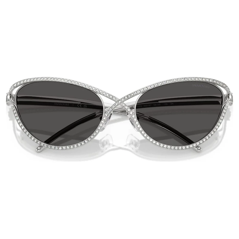 Sunglasses, Cat-Eye shape, SK7025, Silver Tone by SWAROVSKI
