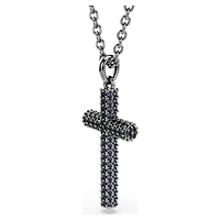 Insigne pendant, Cross, Grey, Ruthenium plated by SWAROVSKI
