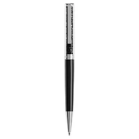 Crystalline ballpoint pen, Black, Black lacquered, chrome plated by SWAROVSKI
