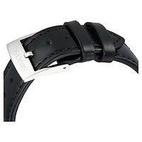 Dextera tachymetre watch, Swiss Made, Leather strap, Silver Tone, Stainless steel by SWAROVSKI