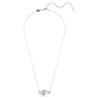 Matrix pendant, Baguette cut, Knot, White, Rhodium plated by SWAROVSKI
