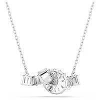 Matrix pendant, Baguette cut, Knot, White, Rhodium plated by SWAROVSKI