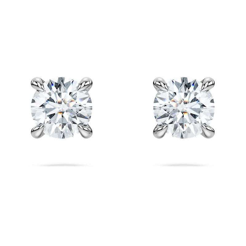 Eternity stud earrings, Lab-grown diamonds 0.5 ct tw, Round shape, Sterling silver by SWAROVSKI