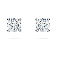 Eternity stud earrings, Lab-grown diamonds 0.5 ct tw, Round shape, Sterling silver by SWAROVSKI