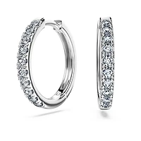 Eternity hoop earrings, Lab-grown diamonds 0.5 ct tw, Round shape, Sterling silver by SWAROVSKI
