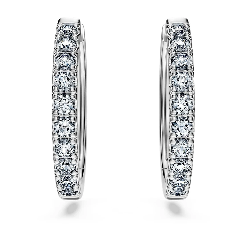 Eternity hoop earrings, Lab-grown diamonds 0.5 ct tw, Round shape, Sterling silver by SWAROVSKI