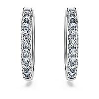Eternity hoop earrings, Lab-grown diamonds 0.5 ct tw, Round shape, Sterling silver by SWAROVSKI