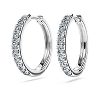 Eternity hoop earrings, Lab-grown diamonds 0.5 ct tw, Round shape, Sterling silver by SWAROVSKI