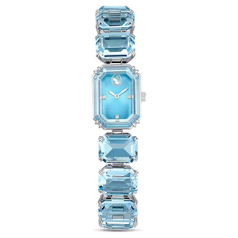 Watch, Octagon cut bracelet, Blue, Stainless steel by SWAROVSKI