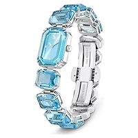 Watch, Octagon cut bracelet, Blue, Stainless steel by SWAROVSKI