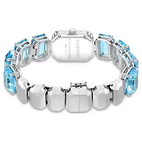 Watch, Octagon cut bracelet, Blue, Stainless steel by SWAROVSKI