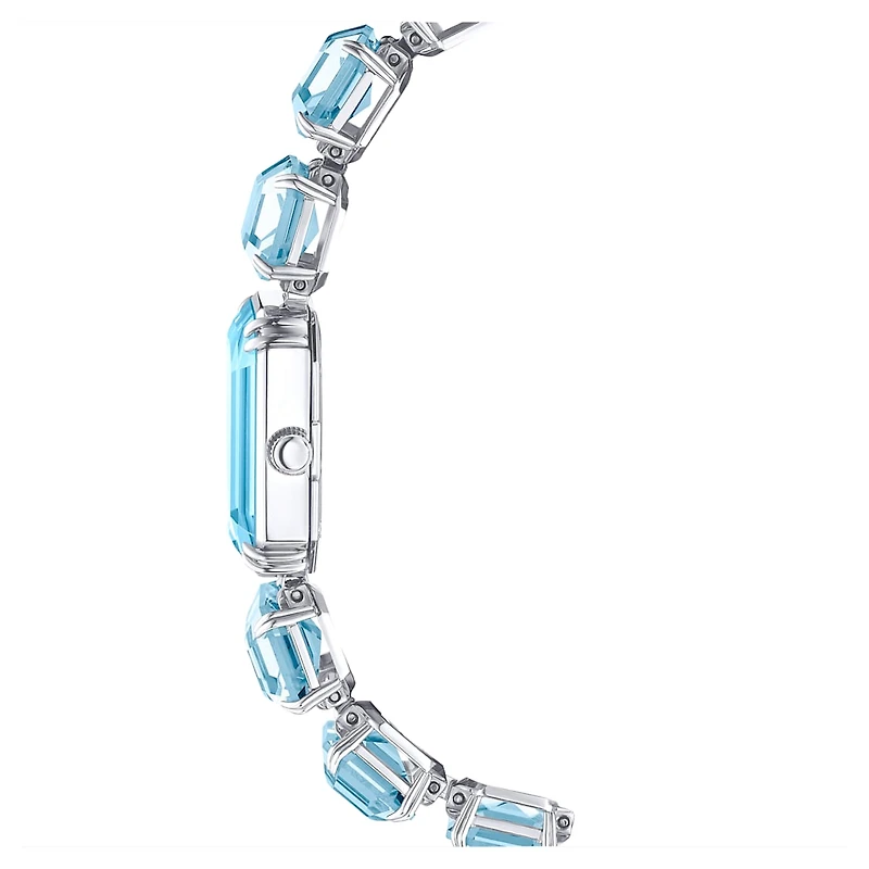 Watch, Octagon cut bracelet, Blue, Stainless steel by SWAROVSKI