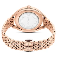 Crystalline aura watch, Swiss Made, Metal bracelet, Rose gold tone, Rose gold-tone finish by SWAROVSKI