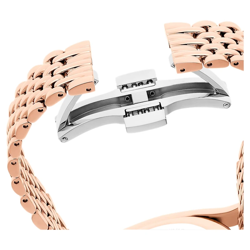 Crystalline aura watch, Swiss Made, Metal bracelet, Rose gold tone, Rose gold-tone finish by SWAROVSKI