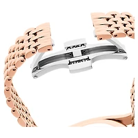 Crystalline aura watch, Swiss Made, Metal bracelet, Rose gold tone, Rose gold-tone finish by SWAROVSKI