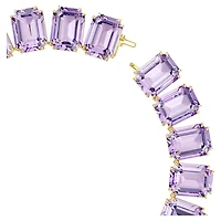 Millenia Tennis necklace, Oversized crystals, Octagon cut, Purple, Gold-tone plated by SWAROVSKI