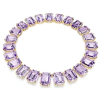 Millenia Tennis necklace, Oversized crystals, Octagon cut, Purple, Gold-tone plated by SWAROVSKI