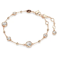 Imber bracelet, Round cut, White, Rose gold-tone plated by SWAROVSKI