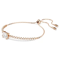Matrix bracelet, Mixed cuts, White, Rose gold-tone plated by SWAROVSKI