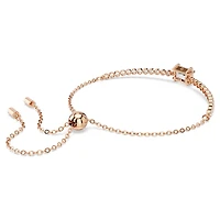 Matrix Tennis bracelet, Mixed cuts, White, Rose gold-tone plated by SWAROVSKI