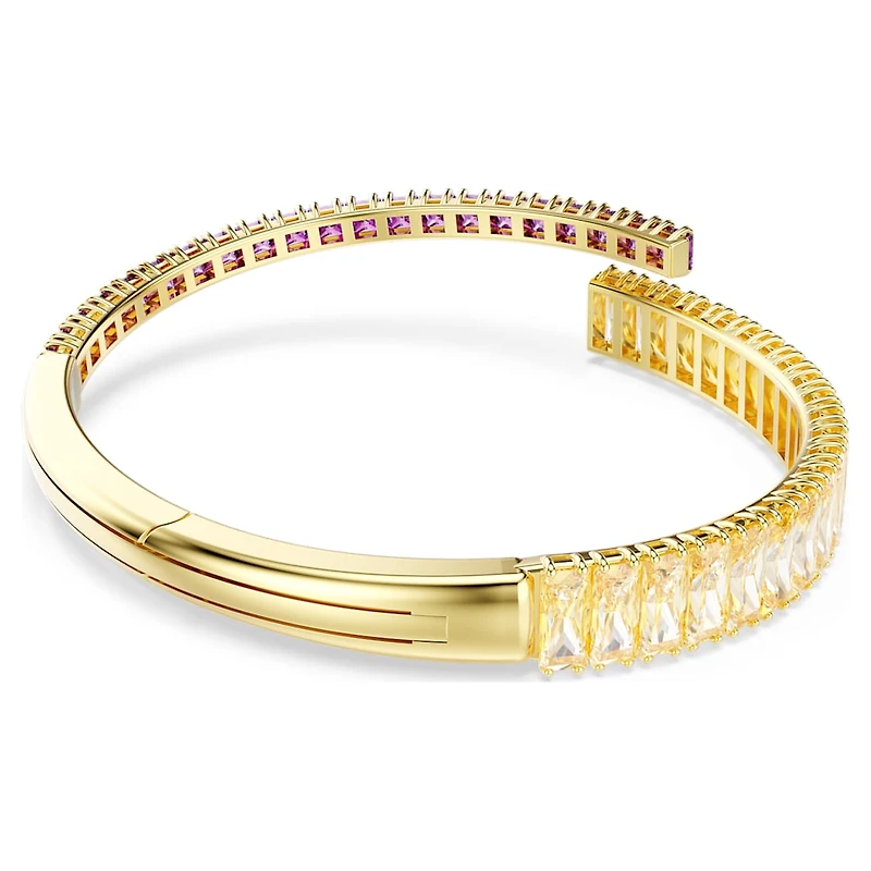 Matrix bangle, Mixed cuts, Multicoloured, Gold-tone plated by SWAROVSKI