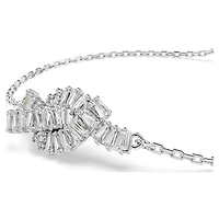 Matrix bracelet, Baguette cut, Knot, White, Rhodium plated by SWAROVSKI
