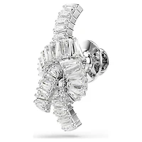 Matrix tack pin, Baguette cut, Knot, White, Rhodium plated by SWAROVSKI