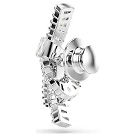 Matrix tack pin, Baguette cut, Knot, White, Rhodium plated by SWAROVSKI