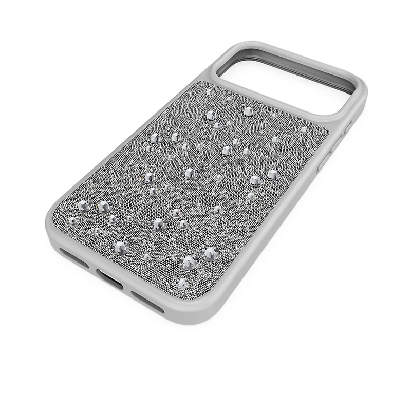 High smartphone case, Flat Back crystals, iPhone® 17 Pro Max, Silver Tone by SWAROVSKI