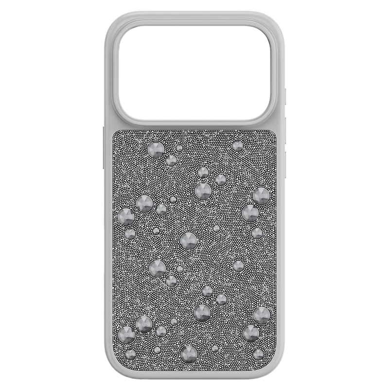 High smartphone case, Flat Back crystals, iPhone® 17 Pro, Silver Tone by SWAROVSKI