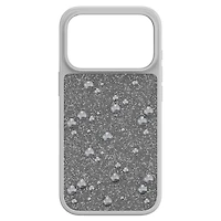 High smartphone case, Flat Back crystals, iPhone® 17 Pro, Silver Tone by SWAROVSKI