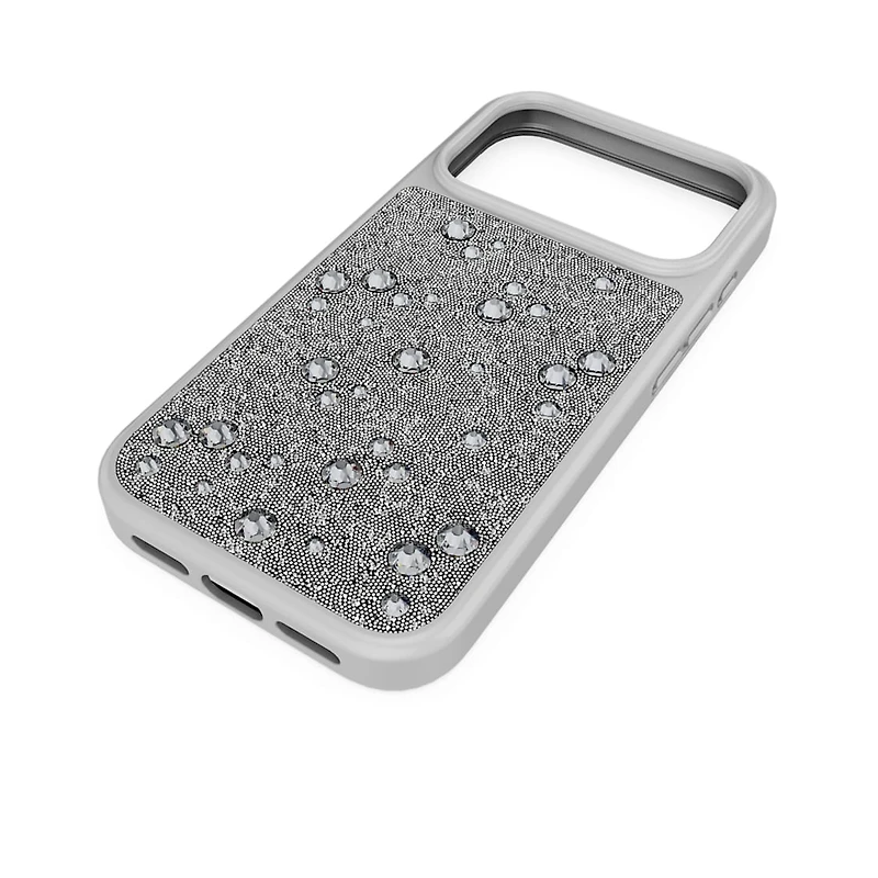 High smartphone case, Flat Back crystals, iPhone® 17 Pro, Silver Tone by SWAROVSKI