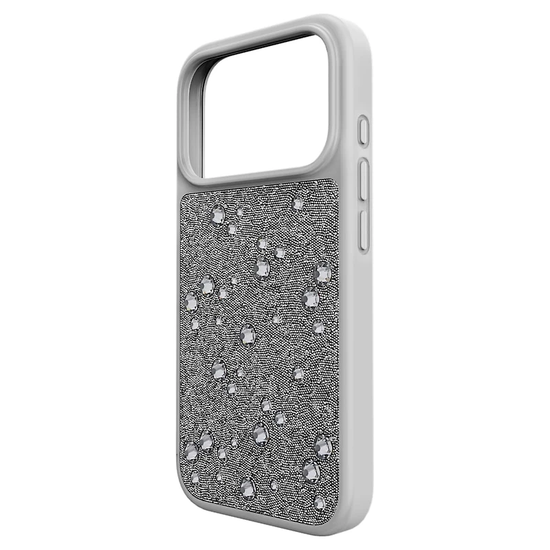 High smartphone case, Flat Back crystals, iPhone® 17 Pro, Silver Tone by SWAROVSKI