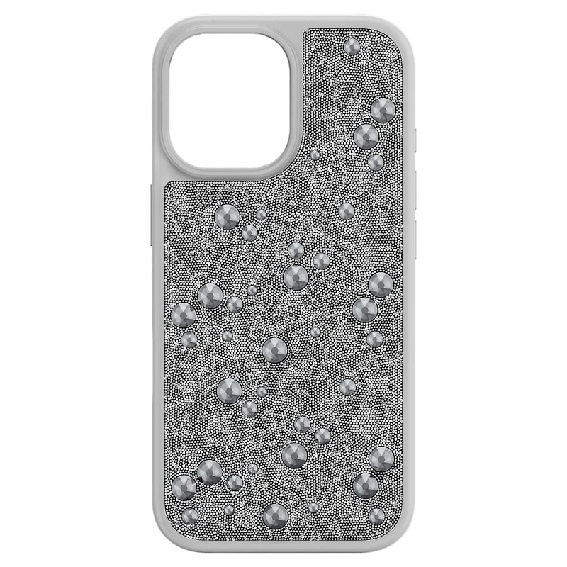 High smartphone case, Flat Back crystals, iPhone® 17, Silver Tone by SWAROVSKI