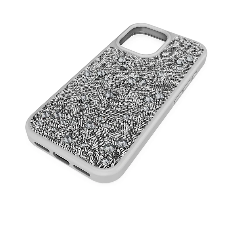 High smartphone case, Flat Back crystals, iPhone® 17, Silver Tone by SWAROVSKI