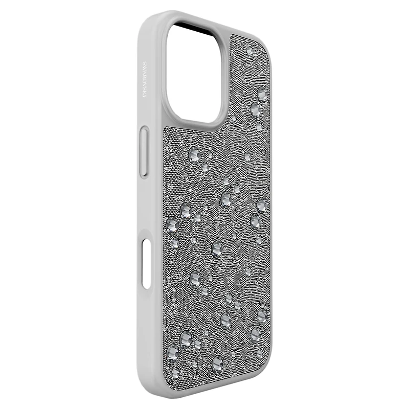 High smartphone case, Flat Back crystals, iPhone® 17, Silver Tone by SWAROVSKI