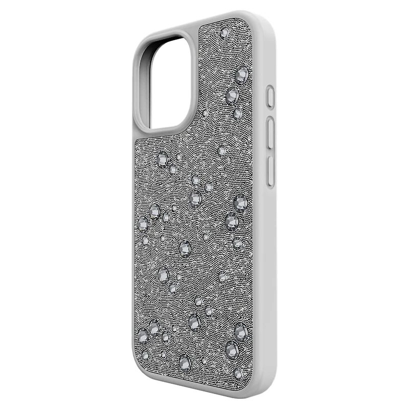 High smartphone case, Flat Back crystals, iPhone® 17, Silver Tone by SWAROVSKI