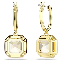 Millenia drop earrings, Square cut, Caramel, Gold-tone plated by SWAROVSKI