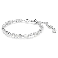 Mesmera bracelet, Mixed cuts, White, Rhodium plated by SWAROVSKI