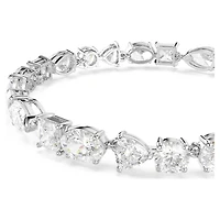 Mesmera bracelet, Mixed cuts, White, Rhodium plated by SWAROVSKI