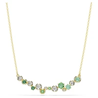 Constella necklace, Mixed cuts, Green, Gold-tone plated by SWAROVSKI
