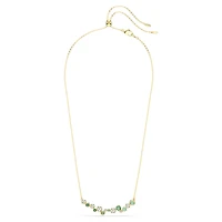Constella necklace, Mixed cuts, Green, Gold-tone plated by SWAROVSKI